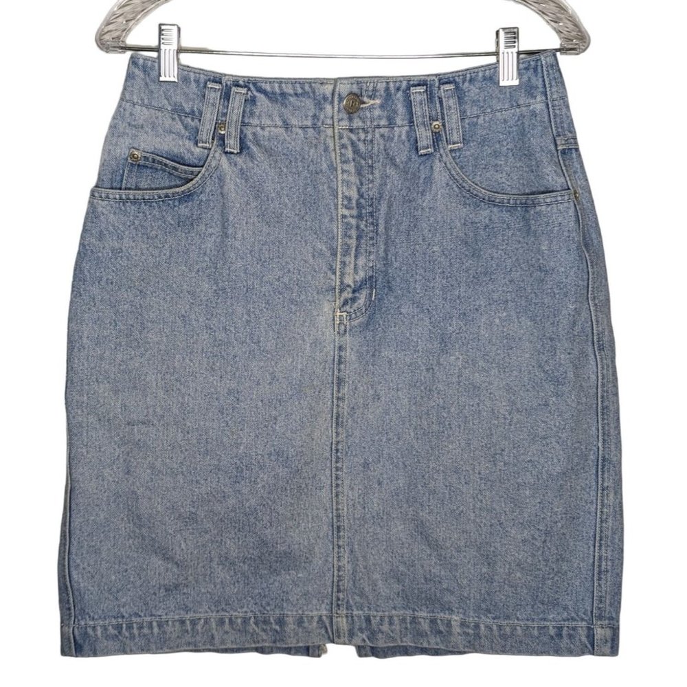 LIZ WEAR Vintage‎ above knee light denim blueCotton skirt size 10